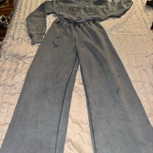 Fashion Nova Blue Hoodie and pants two piece